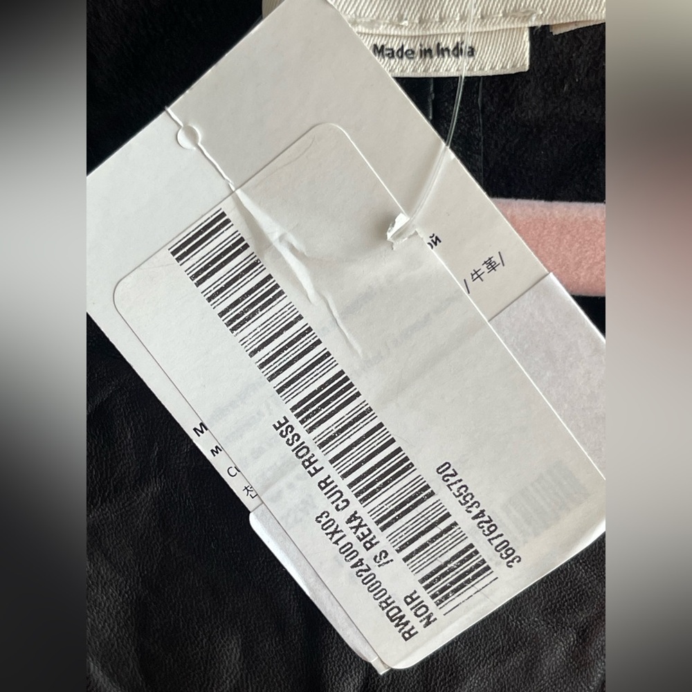 Zadig & Voltaire NWT FLAWED Rexa Black Crumpled 100% Leather Mini Dress - Picture 5 of 15